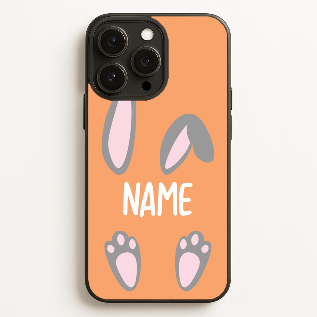 Grey Bunny Personalised  - Easter Phone Case for iPhone 16 Pro Max