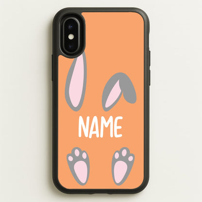 Grey Bunny Personalised  - Easter Phone Case for iPhone X / XS