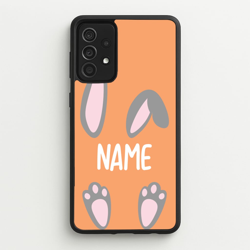 Grey Bunny Personalised  - Easter Phone Case for Galaxy A52 / A52s