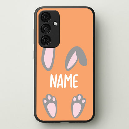 Grey Bunny Personalised  - Easter Phone Case for Galaxy A35