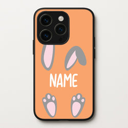 Grey Bunny Personalised  - Easter Phone Case for iPhone 14 Pro