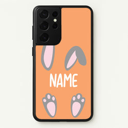 Grey Bunny Personalised  - Easter Phone Case for Galaxy S21 Ultra
