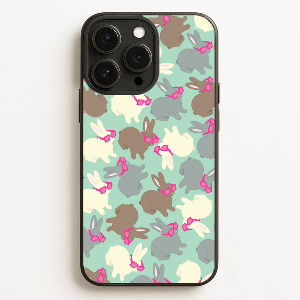 Bunny With Glasses Pattern  - Easter Phone Case for iPhone 16 Pro Max