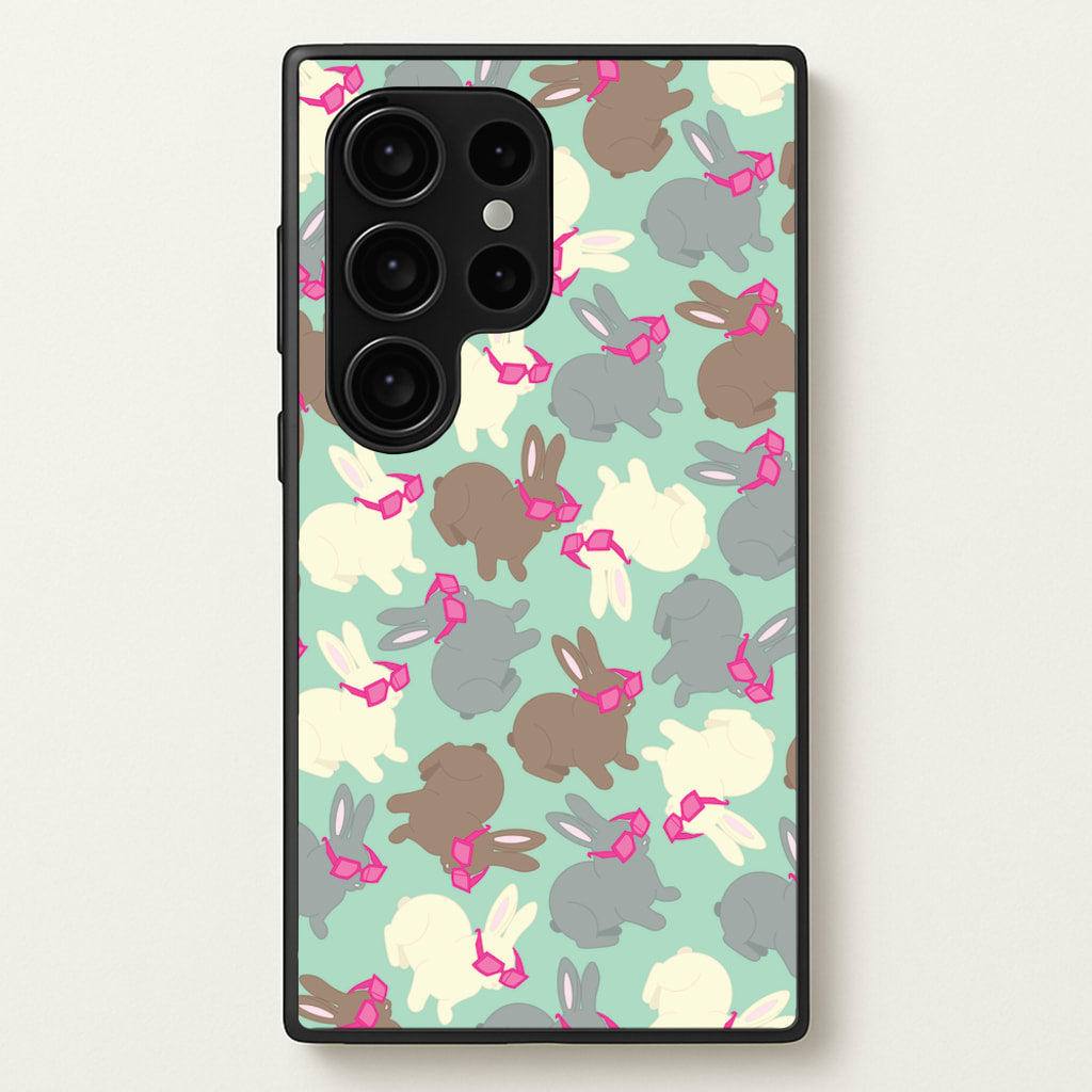 Bunny With Glasses Pattern  - Easter Phone Case for Galaxy S24 Ultra