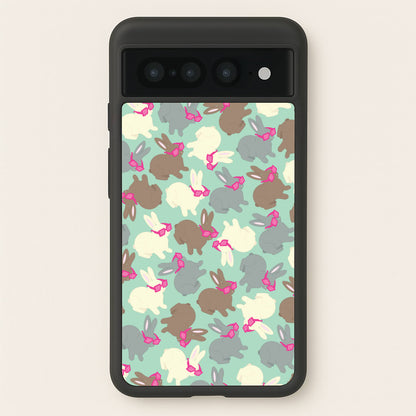 Bunny With Glasses Pattern  - Easter Phone Case for Google Pixel 7 Pro