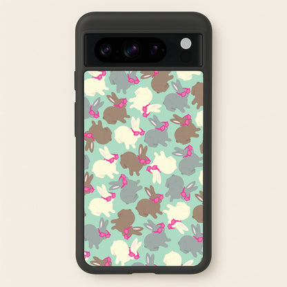 Bunny With Glasses Pattern  - Easter Phone Case for Google Pixel 8 Pro
