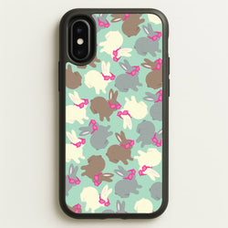 Bunny With Glasses Pattern  - Easter Phone Case for iPhone X / XS