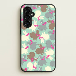 Bunny With Glasses Pattern  - Easter Phone Case for Galaxy A54