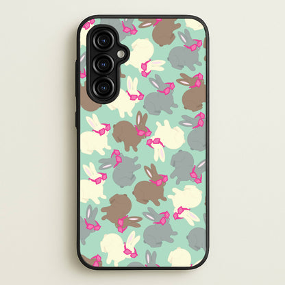 Bunny With Glasses Pattern  - Easter Phone Case for Galaxy A54