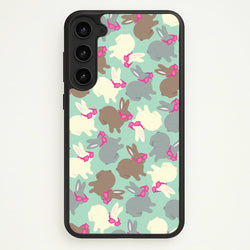 Bunny With Glasses Pattern  - Easter Phone Case for Galaxy S23 Plus