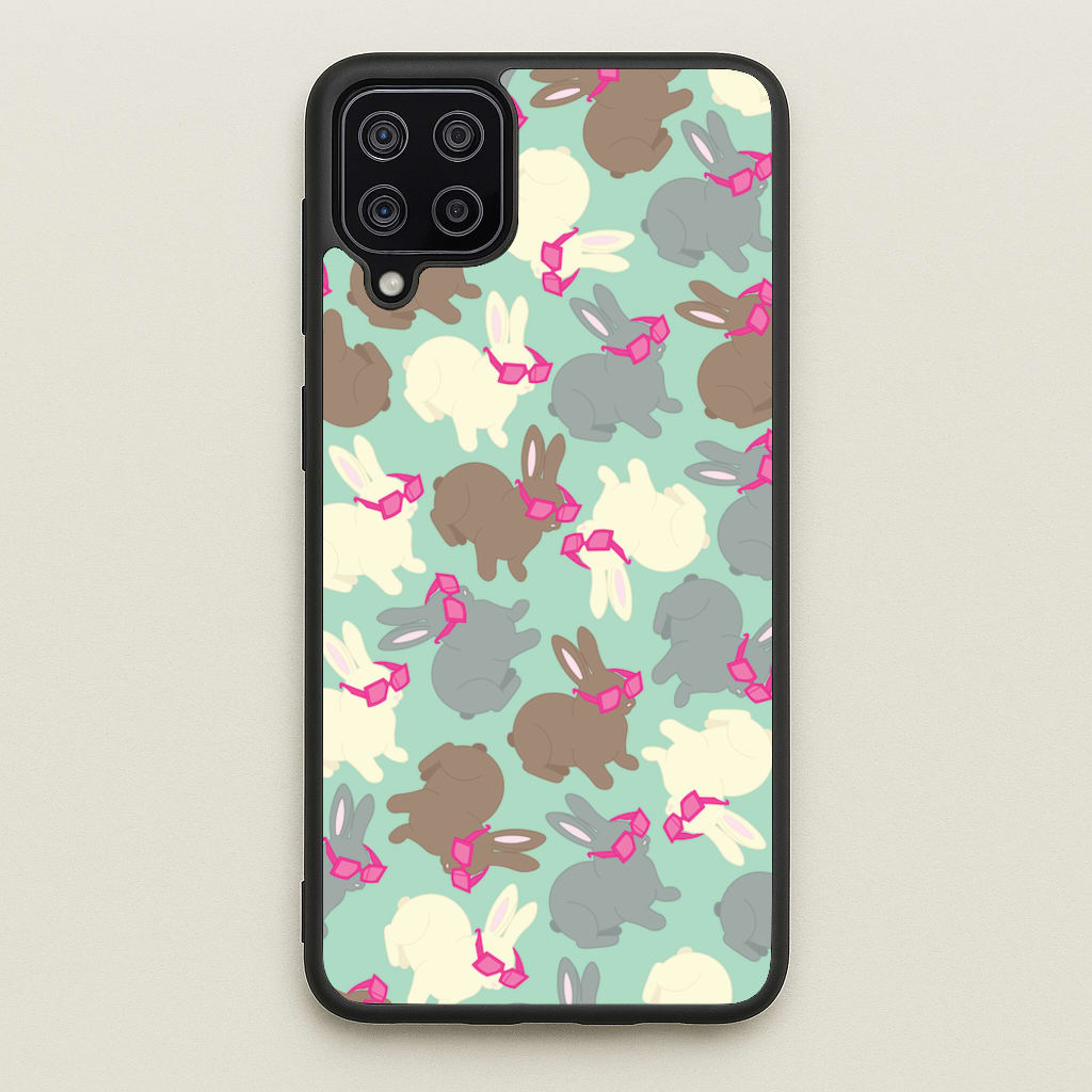Bunny With Glasses Pattern  - Easter Phone Case for Galaxy A12