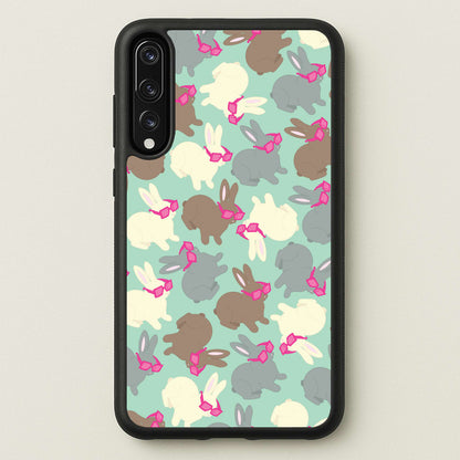Bunny With Glasses Pattern  - Easter Phone Case for Huawei P20 Pro