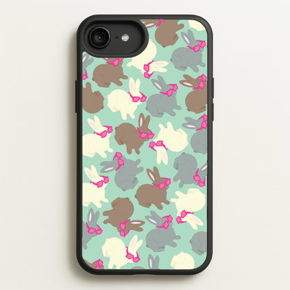 Bunny With Glasses Pattern  - Easter Phone Case for iPhone 6 Plus / 7 Plus / 8 Plus