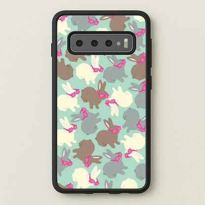 Bunny With Glasses Pattern  - Easter Phone Case for Galaxy S10