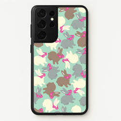 Bunny With Glasses Pattern  - Easter Phone Case for Galaxy S21 Ultra