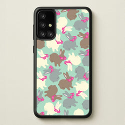 Bunny With Glasses Pattern  - Easter Phone Case for Galaxy A71