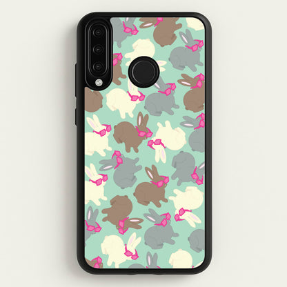 Bunny With Glasses Pattern  - Easter Phone Case for Huawei P30 Lite