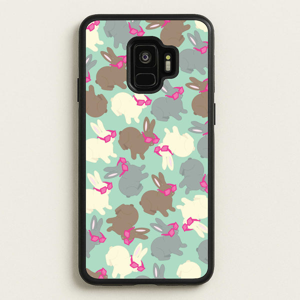Bunny With Glasses Pattern  - Easter Phone Case for Galaxy S9