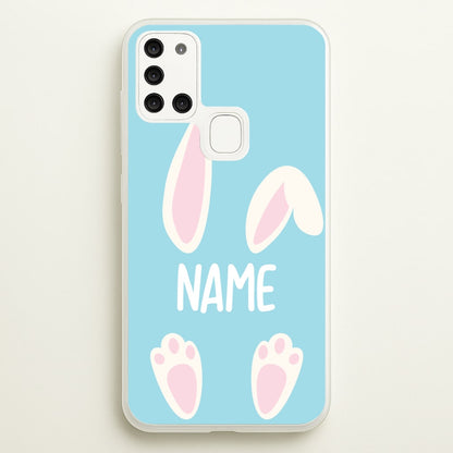 White Bunny Personalised  - Easter Phone Case for Galaxy A21s