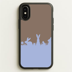 Bunny Outline   - Easter Phone Case for iPhone X / XS