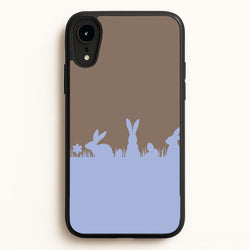 Bunny Outline   - Easter Phone Case for iPhone XR