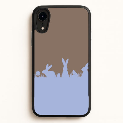 Bunny Outline   - Easter Phone Case for iPhone XR