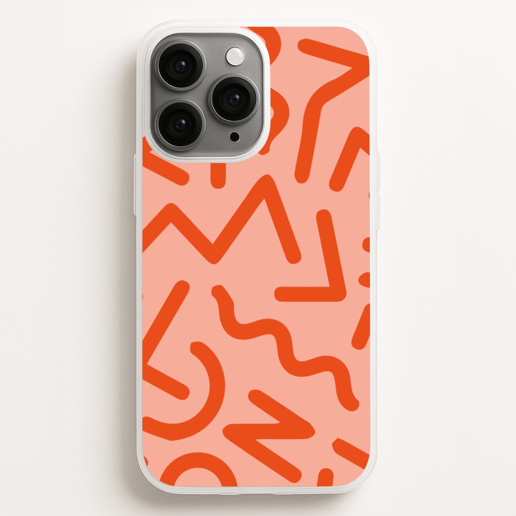 Red Abstract - Eighties  - Eighties Phone Case for iPhone 16 Pro Max