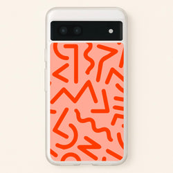 Red Abstract - Eighties  - Eighties Phone Case for Google Pixel 6a
