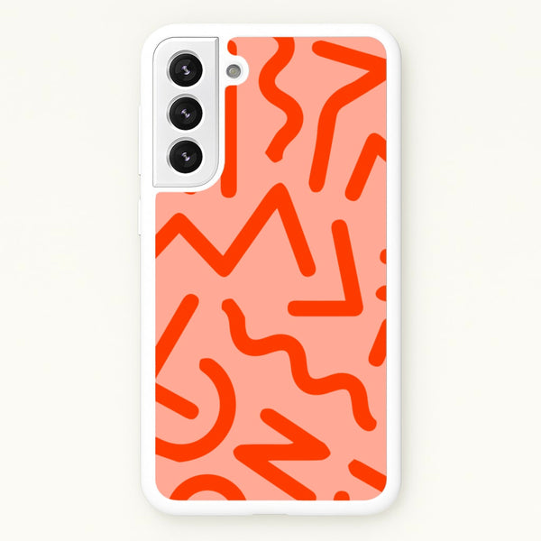 Red Abstract - Eighties  - Eighties Phone Case for Galaxy S22 Plus