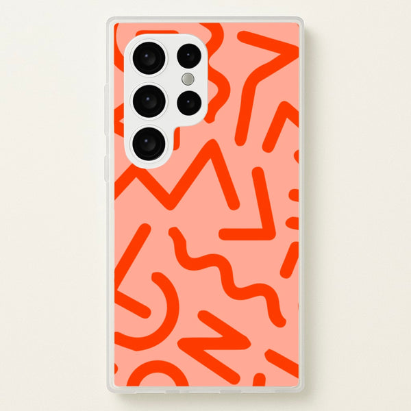 Red Abstract - Eighties  - Eighties Phone Case for Galaxy S24 Ultra