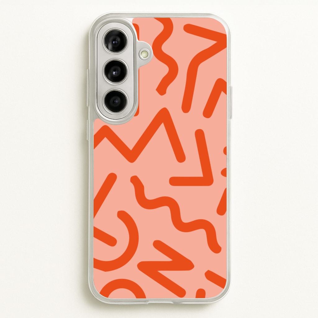 Red Abstract - Eighties  - Eighties Phone Case for Galaxy A56