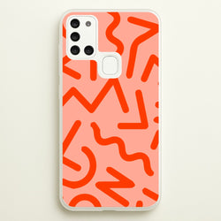 Red Abstract - Eighties  - Eighties Phone Case for Galaxy A21s