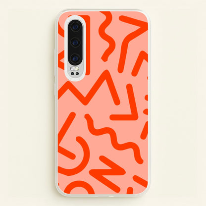 Red Abstract - Eighties  - Eighties Phone Case for Huawei P30