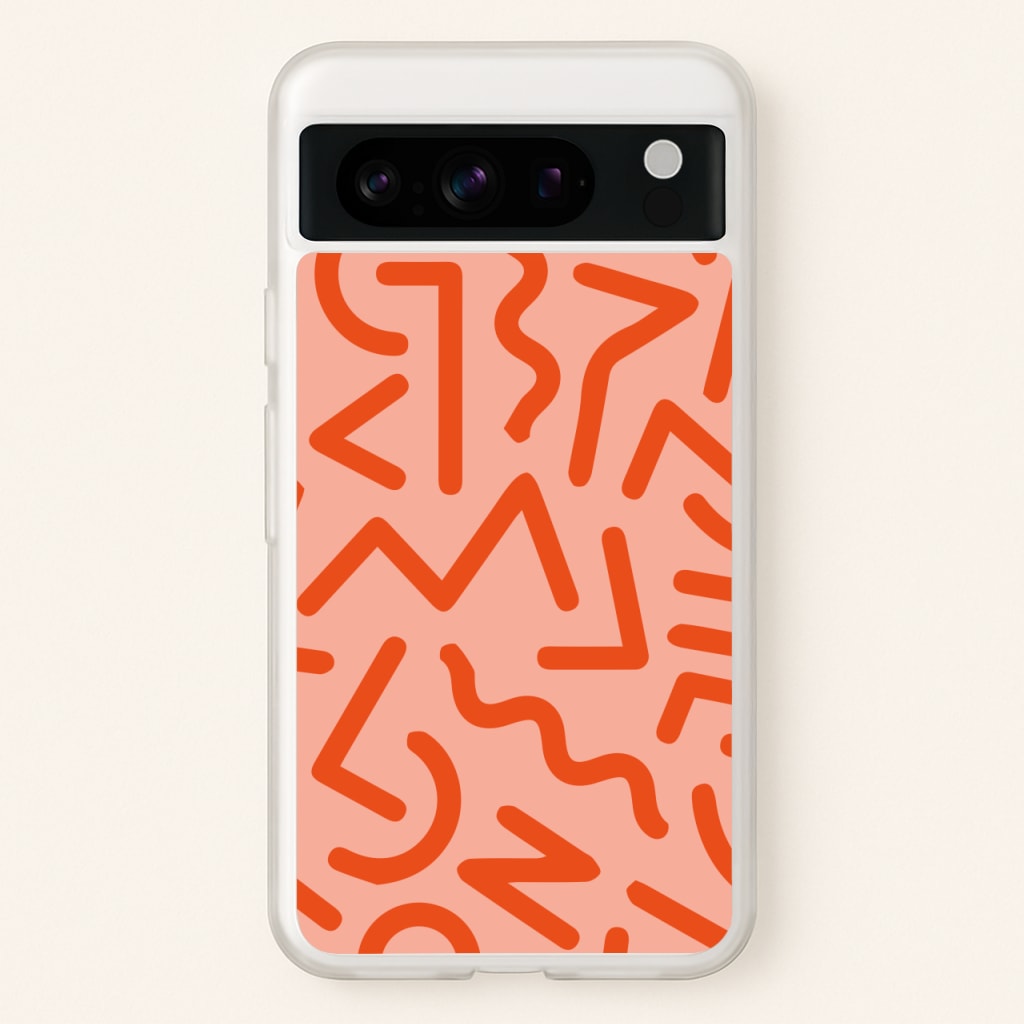 Red Abstract - Eighties  - Eighties Phone Case for Google Pixel 8 Pro