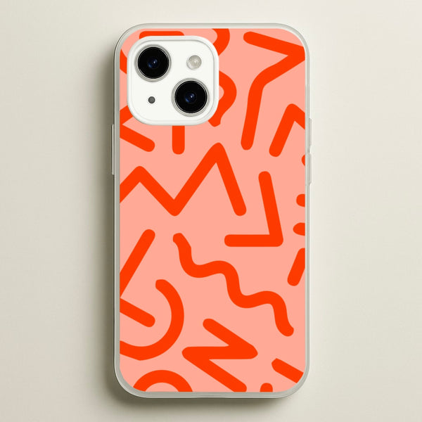 Red Abstract - Eighties  - Eighties Phone Case for iPhone 15
