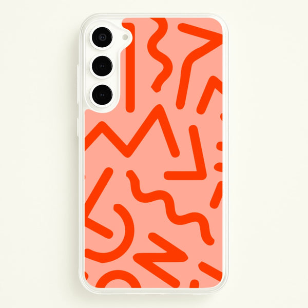 Red Abstract - Eighties  - Eighties Phone Case for Galaxy S23 Plus