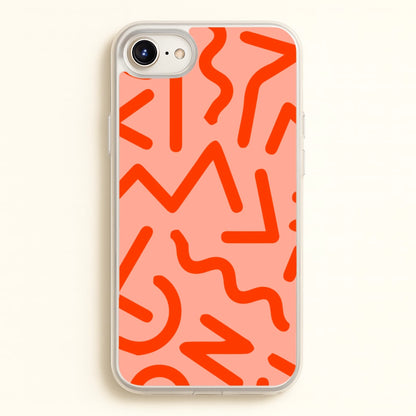 Red Abstract - Eighties  - Eighties Phone Case for iPhone 6 Plus / 7 Plus / 8 Plus