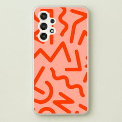 Red Abstract - Eighties  - Eighties Phone Case for Galaxy A13