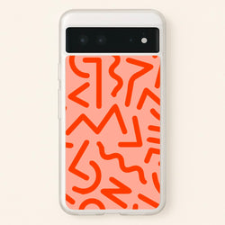 Red Abstract - Eighties  - Eighties Phone Case for Google Pixel 6