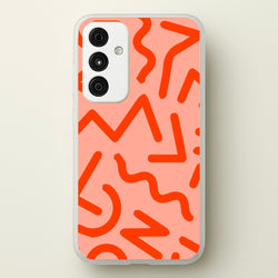 Red Abstract - Eighties  - Eighties Phone Case for Galaxy A35