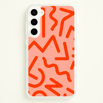 Red Abstract - Eighties  - Eighties Phone Case for Galaxy S23