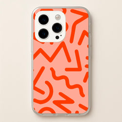 Red Abstract - Eighties  - Eighties Phone Case for iPhone 15 Pro Max