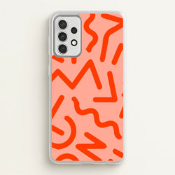 Red Abstract - Eighties  - Eighties Phone Case for Galaxy A52 / A52s