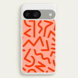 Red Abstract - Eighties  - Eighties Phone Case for Google Pixel 9 / 9 Pro