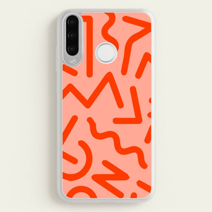 Red Abstract - Eighties  - Eighties Phone Case for Huawei P30 Lite