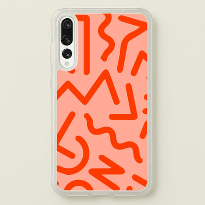 Red Abstract - Eighties  - Eighties Phone Case for Huawei P20 Pro