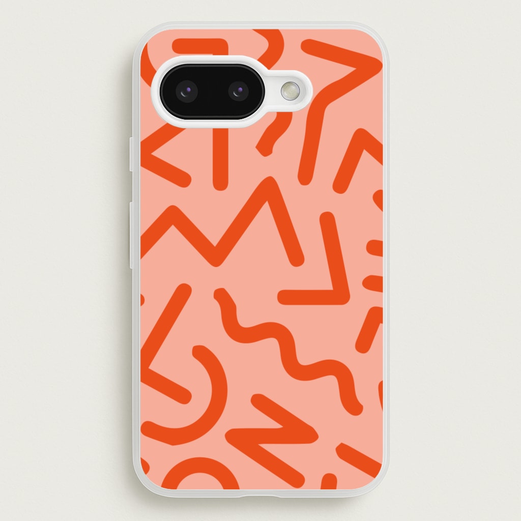 Red Abstract - Eighties  - Eighties Phone Case for Google Pixel 9a