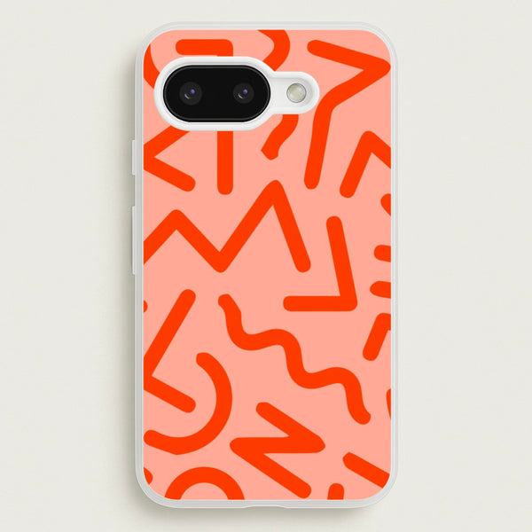 Red Abstract - Eighties  - Eighties Phone Case for Google Pixel 9a