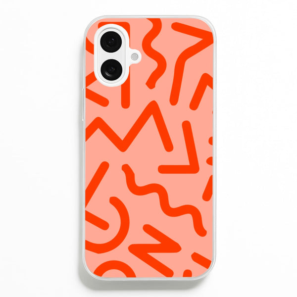 Red Abstract - Eighties  - Eighties Phone Case for iPhone 16 Plus