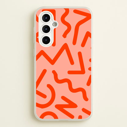 Red Abstract - Eighties  - Eighties Phone Case for Galaxy A54